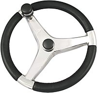 Schmitt Marine Evo Pro 316 Cast Stainless Steel Steering Wheel w/Control Knob - 13.5" Diameter