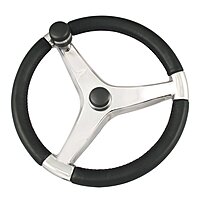 Schmitt Marine Evo Pro 316 Cast Stainless Steel Steering Wheel w/Control Knob - 13.5" Diameter