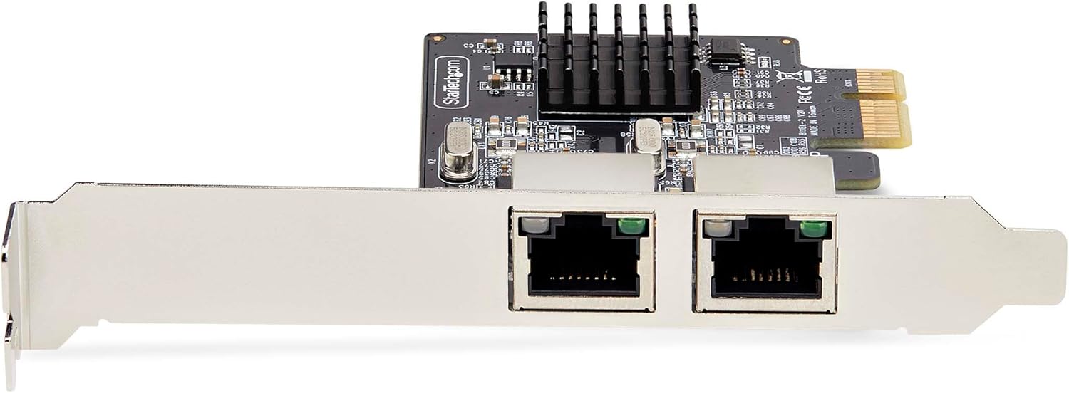 StarTech.com 2-Port Gigabit PCIe Network Adapter Card, PCI Express LAN Card, NIC, 2X Realtek RTL8111H, TAA Compliant
