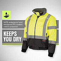 PIONEER Hi-Vis Insulated Safety Bomber - Waterproof Winter Work Jacket for Men and Women
