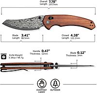 CIVIVI Sixgill Folding Pocket Knife for EDC, 3.41'' Blade