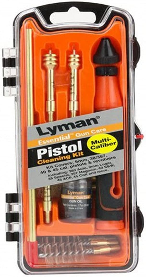 Lyman Multi Caliber Pistol Cleaning Kit 9mm, 40Cal, 45ACP 3 Caliber Pistol Cleaning Kit 9mm, 40Cal, 45ACP,Orange