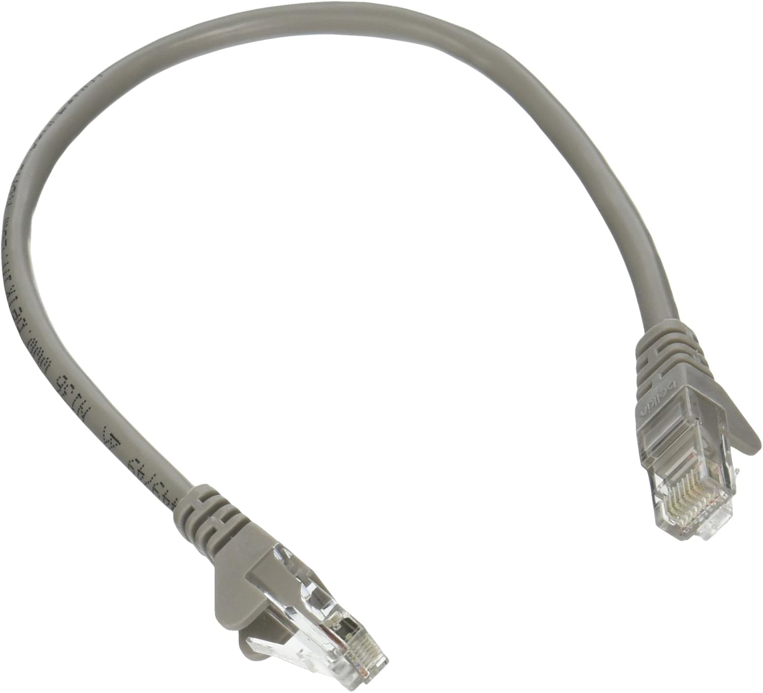 Belkin Cat5e Patch Cable - RJ-45 Male - RJ-45 Male - 12in - Gray