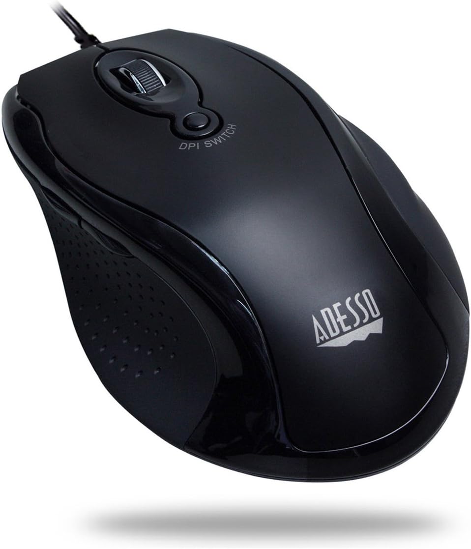ADESSO iMouse G2 - USB Ergonomic Optical Mouse Adjustable DPI, Black