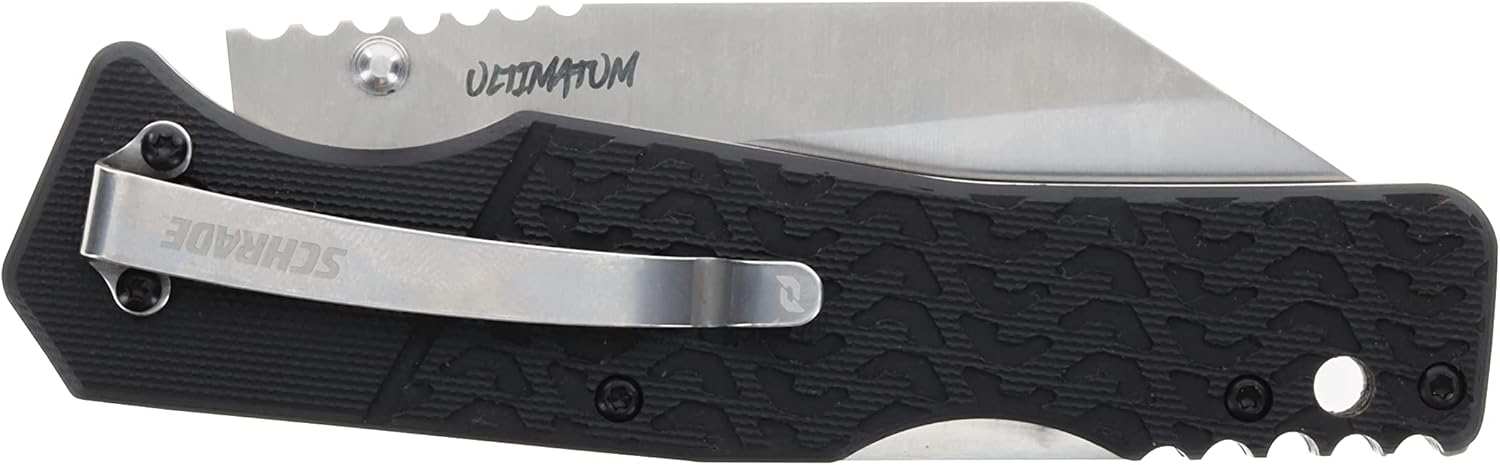 Schrade Delta Class Ultimatum Folder 8in with 3.5in AUS-8 Steel Blade and G10 Handle for Hunting and EDC
