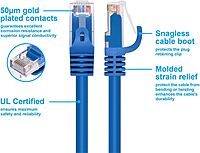 Monoprice Cat5e Flexboot Ethernet Patch Cable - Snagless RJ45, 24AWG, UTP, 350MHz