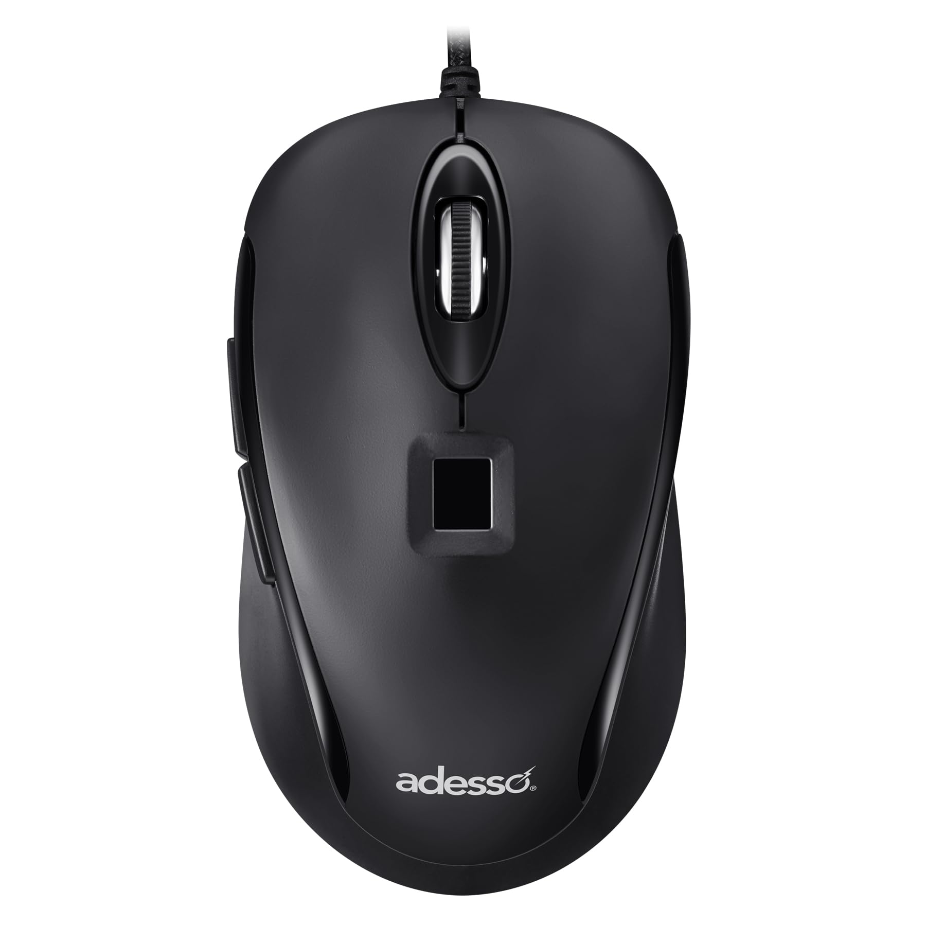 Adesso iMouse F1 Wired USB Mouse with Fingerprint Reader 1200 DPI AES 256 Encryption Biometric Security Windows Hello