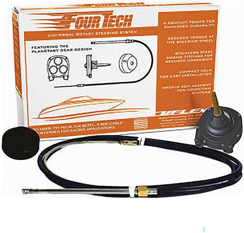Uflex Fourtech 16' Black Mach Rotary Steering System w/Helm, Bezel & Cable