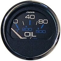 Faria Beede Instruments Faria Beede Faria 13702 Chesapeake Stainless Steel Oil Pressure Gauge (80 PSI) - 2", Black
