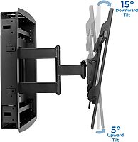 Mount-It! Recessed TV Wall Mount, Articulating Full Motion in-Wall TV Bracket for Flush Installation, 27 Inch Extended Arm Fits Screen Sizes 32-70 inch, Up to 175 lbs