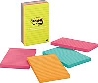 Post-it® Notes Original Notepads, 4 x 6 in, 5-Pack (100 Sheets Each) - Cape Town Collection