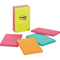 Post-it® Notes Original Notepads, 4 x 6 in, 5-Pack (100 Sheets Each) - Cape Town Collection