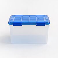 IRIS USA WeatherPro 4-Pack 46.6qt Airtight Plastic Storage Bins with Lids & Buckles