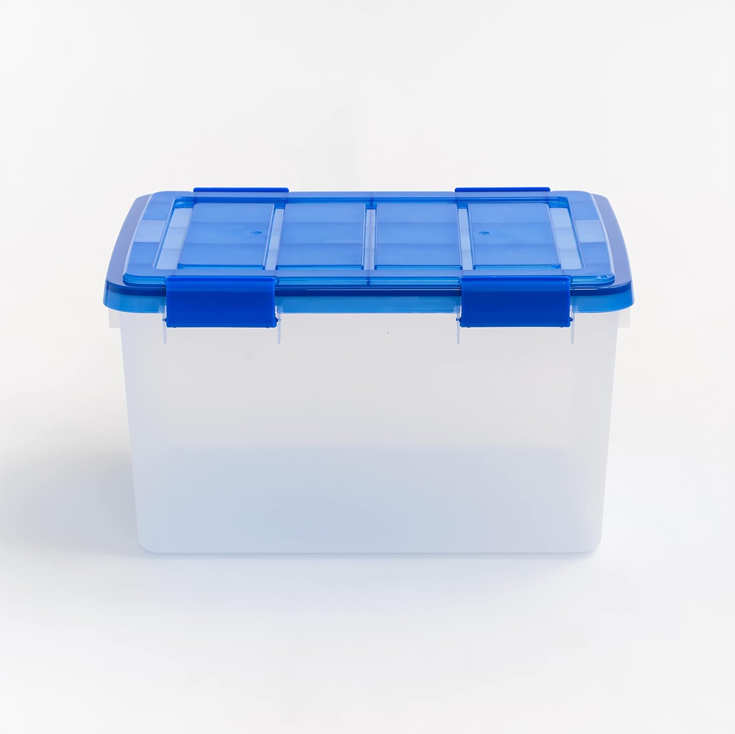 IRIS USA WeatherPro 4-Pack 46.6qt Airtight Plastic Storage Bins with Lids & Buckles