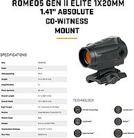 SIG SAUER ROMEO5 GEN II Elite 1x20mm Red Dot Sight with Quad Ballistic Circle Dot Reticle | MOTAC, IPX-7 Waterproof