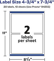 AVERY Glossy Clear Rectangle Labels, Sure Feed Technology, 4.75" x 7.75"