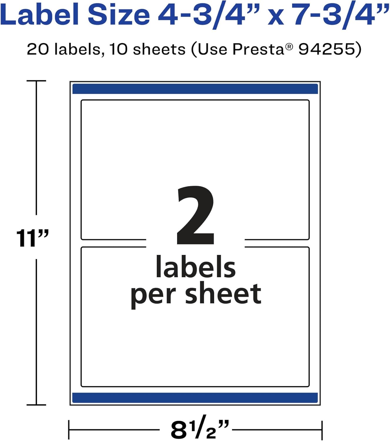 AVERY Glossy Clear Rectangle Labels, Sure Feed Technology, 4.75" x 7.75"