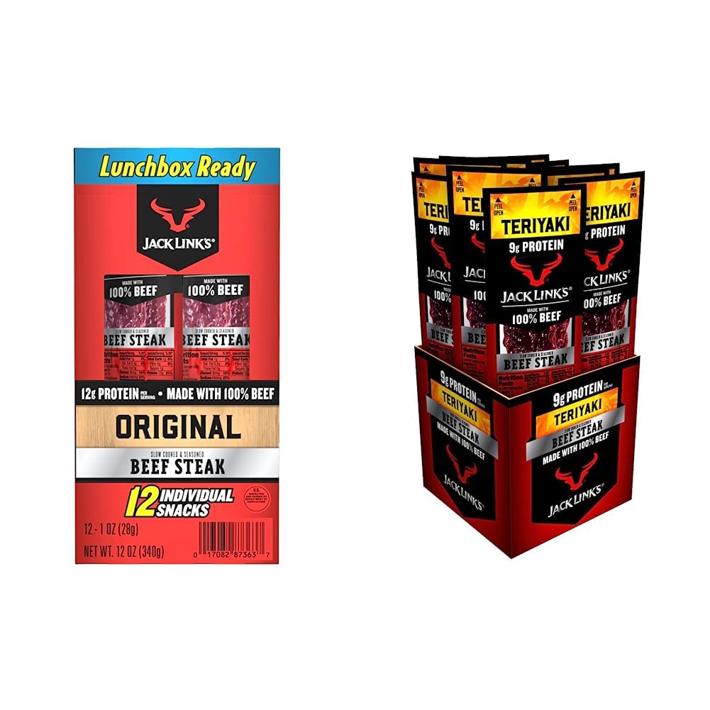 Jack Links Premium Cuts Beef Steak, Original, Strips -Great Protein Snack with 11g of Protein and 1g of Carbs Per Serving