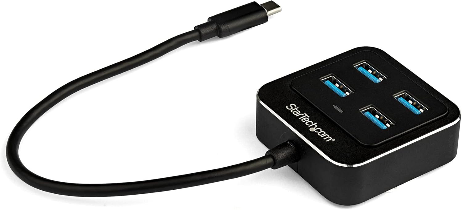 StarTech.com 4-Port USB C Hub - USB-C to 4X USB-A Ports - SuperSpeed 10Gbps USB 3.1/3.2 Gen 2 Type-C Hub - USB Bus Powered