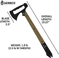 Gerber Gear Downrange Tactical Tomahawk Survival Multitool, Made in USA Camping Axe with Hammer Head and Steel Pry Bar, Includes Sheath with Integrated Molle Straps