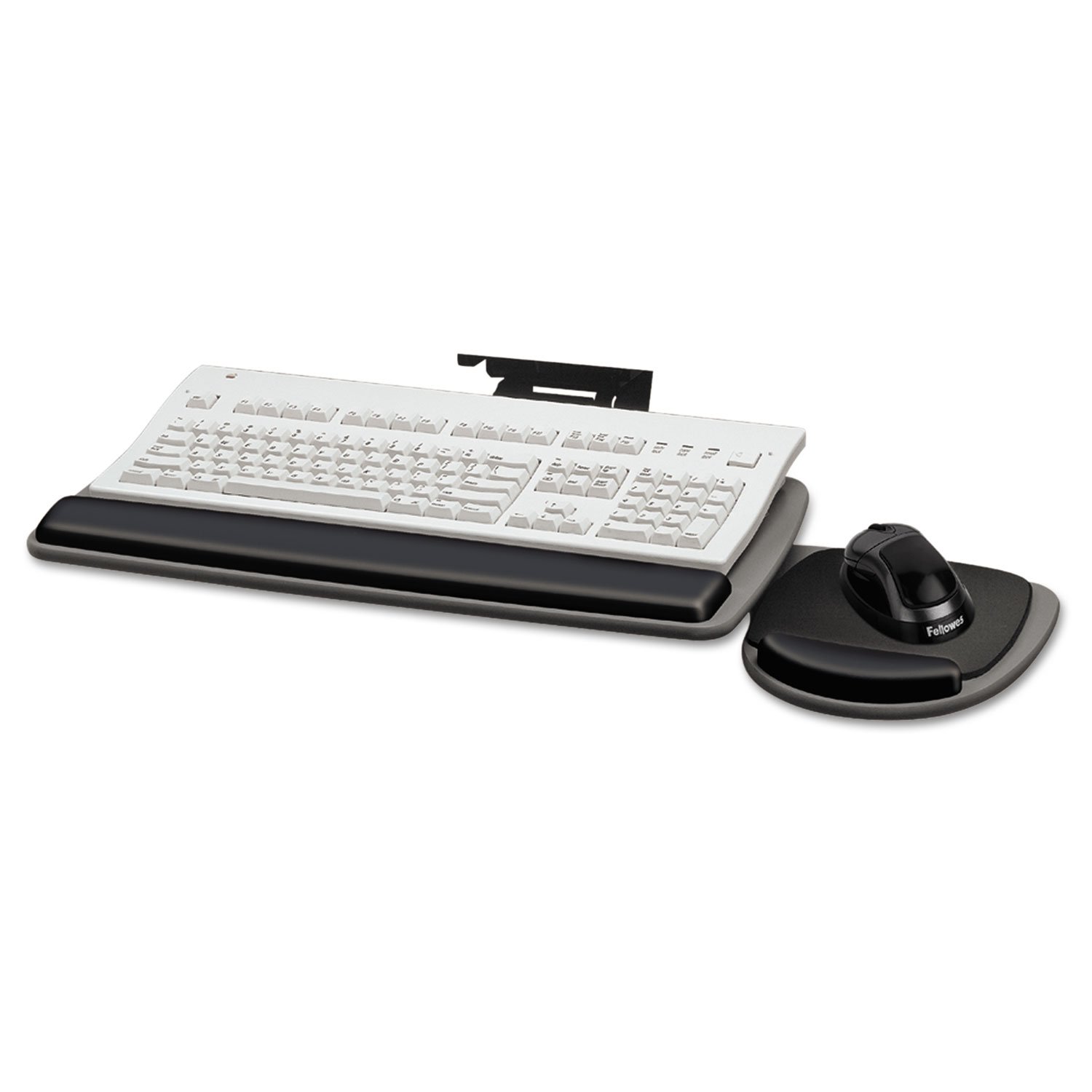 Fellowes 93841 Adjustable Standard Keyboard Platform, 20-1/4w x 11-1/8d, Graphite/Black