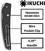 Spyderco Ikuchi Flipper Folding Utility Pocket Knife with 3.26" CPM S30V Stainless Steel Blade and Carbon Fiber G-10 Laminate Handle - PlainEdge - C242CFP