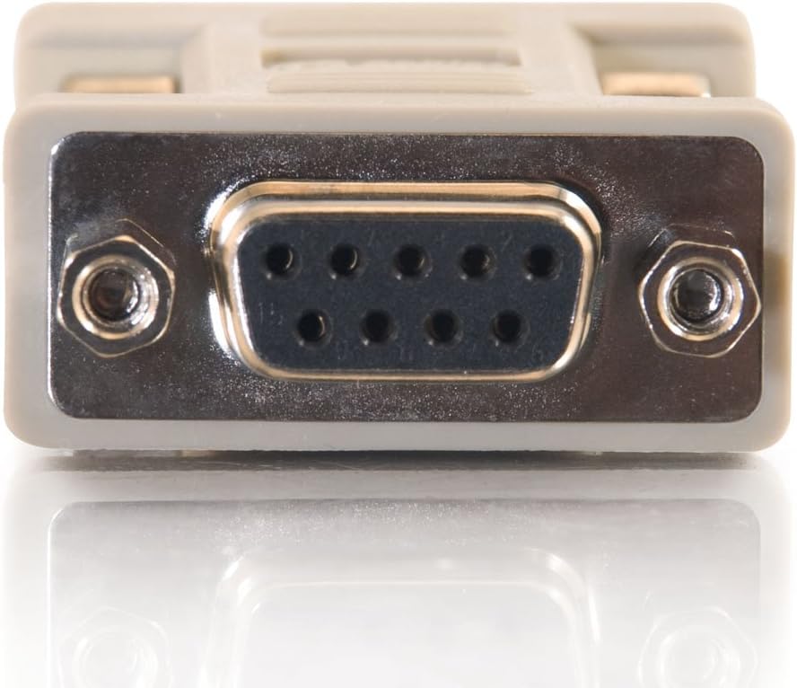 C2G 08075 DB9 Male to DB9 Female Serial RS232 Null Modem Adapter, Beige