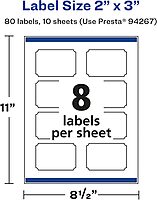 Avery Glossy White Rectangle Scalloped Labels, Sure Feed Technology, 2" x 3", Print-to-the-Edge, Permanent Adhesive, Laser/Inkjet Printable