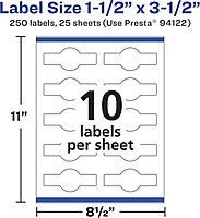Avery Matte White Wraparound Band Labels, Sure Feed Technology, 1.5" x 3.5", Print-to-The-Edge, Permanent Adhesive, Laser/Inkjet Printable