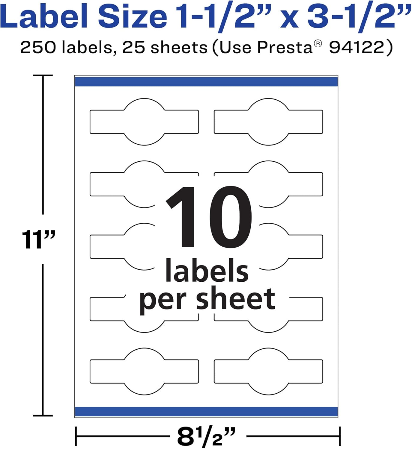 Avery Matte White Wraparound Band Labels, Sure Feed Technology, 1.5" x 3.5", Print-to-The-Edge, Permanent Adhesive