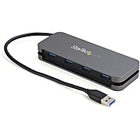 StarTech.com 4 Port USB 3.0 Hub - USB-A to 4X USB-A - SuperSpeed 5Gbps Portable USB 3.1 Gen 1 Type-A Hub - USB Bus Powered - Laptop/Desktop USB Hub with Long Cable 11" & Cable Management (HB30AM4AB)