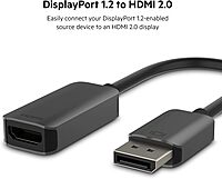 Belkin HDMI to DisplayPort Adapter, DisplayPort 1.2 to HDMI 2.0 Converter - Compatible with 4K 60fps, HDR & HDR10 Monitors