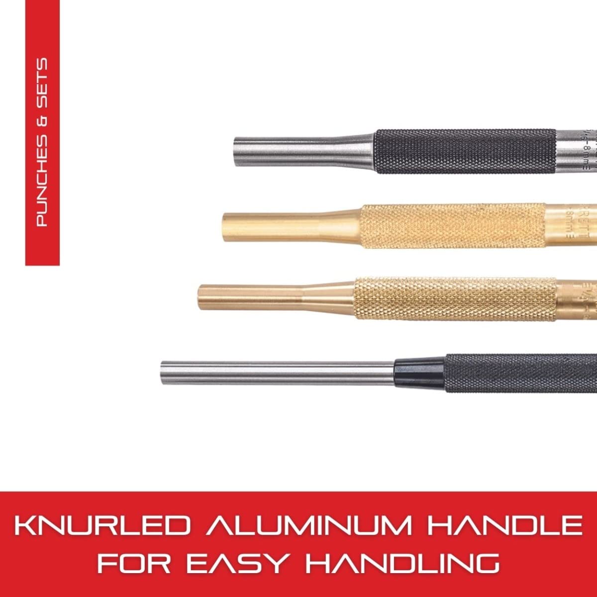 Starrett Automatic Center Punch with Adjustable Stroke - 125mm Length, 16mm Diameter Tapered Point - 818 125mm x 16mm