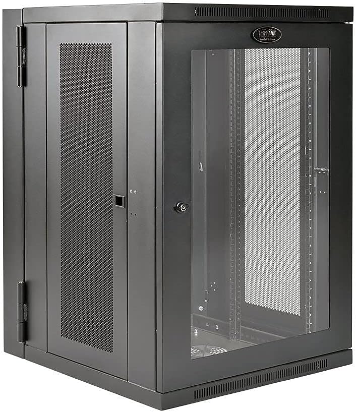 Tripp Lite 18U Wall Mount Rack Enclosure Server Cabinet, Hinged Back, 24.5 in. Deep, UPS-Depth (SRW18USDP),Black