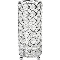 Elegant Designs HG1003-CHR Elipse Crystal Decorative Flower Vase, Candle Holder, Wedding Centerpiece, 7.5 Inch