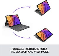 Logitech Folio Touch iPad Keyboard Case with Trackpad and Smart Connector for iPad Air 11-inch (M2 & M3), iPad Air (4th & 5th gen) – Graphite Graphite 4th & 5th gen TABLET KEYBOARD