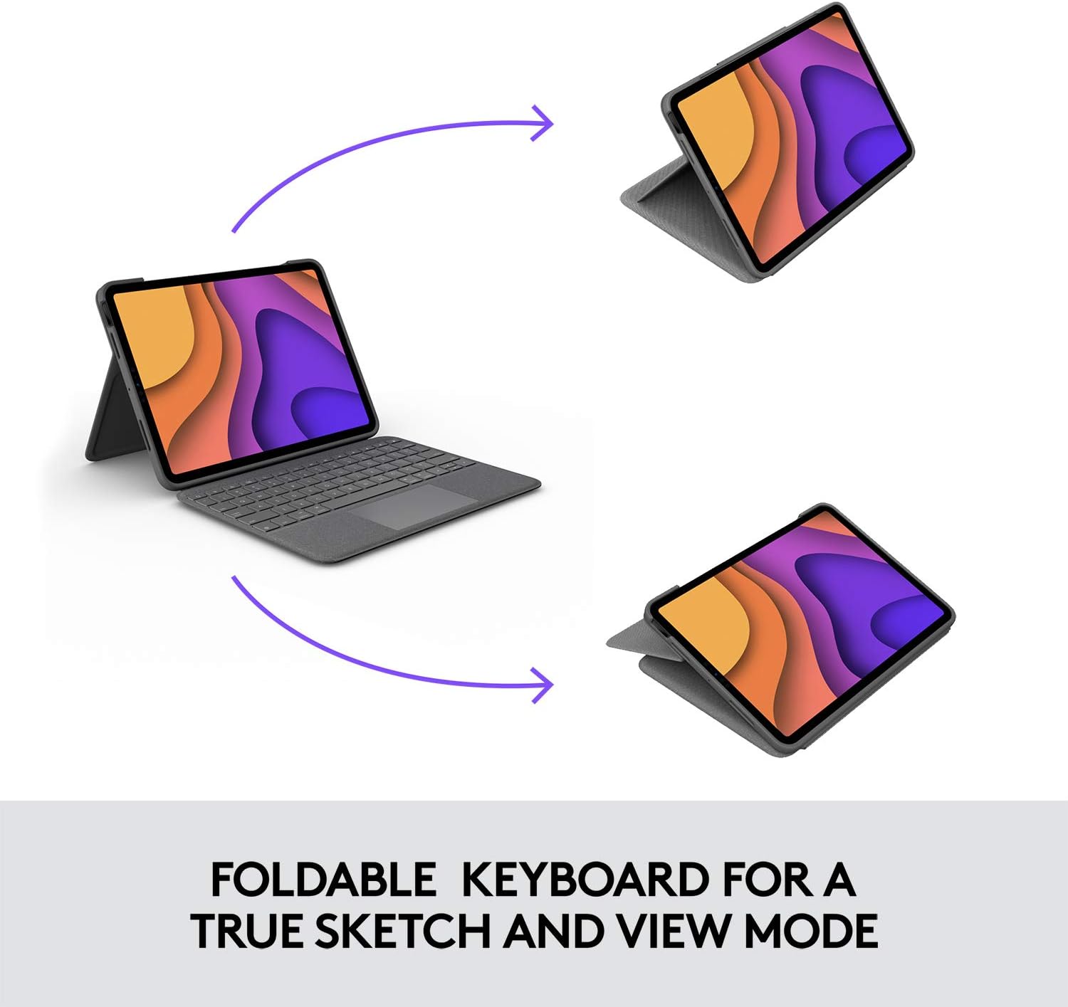 Logitech Folio Touch iPad Keyboard Case with Trackpad and Smart Connector for iPad Air 11-inch (M2 & M3), iPad Air (4th & 5th gen) – Graphite Graphite 4th & 5th gen TABLET KEYBOARD