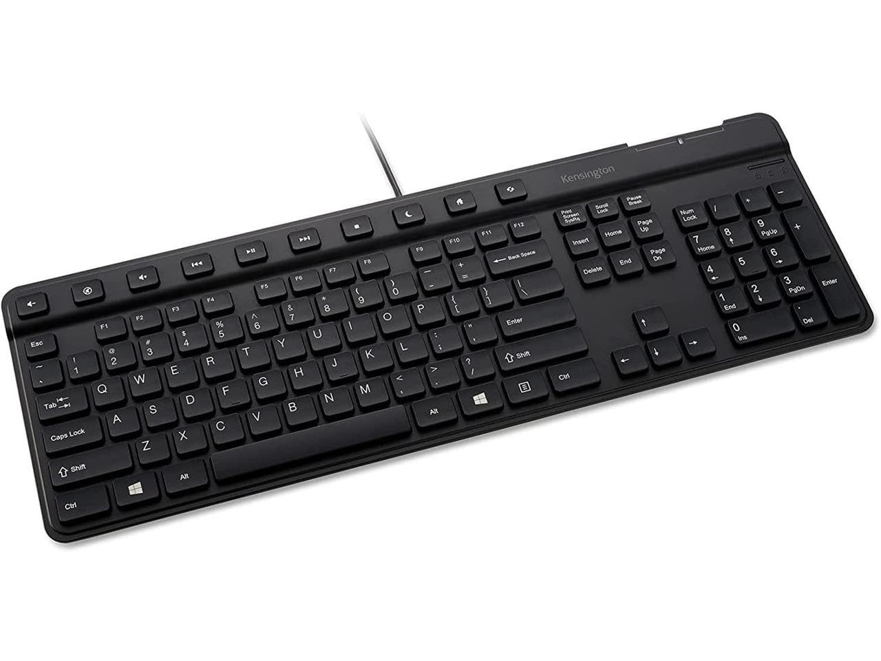 Kensington Simple Solutions Wired Keyboard with Smart Card Reader (CAC) (K55115US),Black