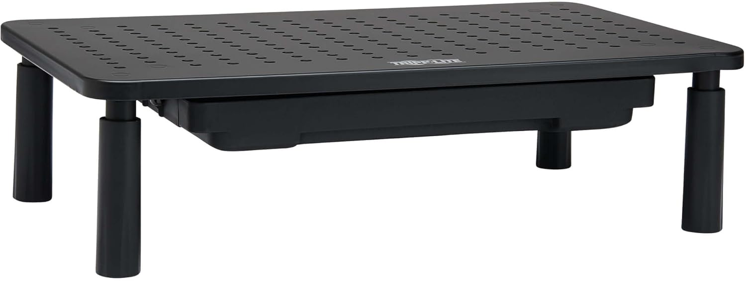 Tripp Lite Single Monitor Riser Stand for Desk with Storage Drawer, Height Adjustable
