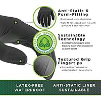 SHOWA N-Dex 7700PFT Accelerator-free Disposable Nitrile Glove, Powder Free, Medium (Pack of 50) , Black