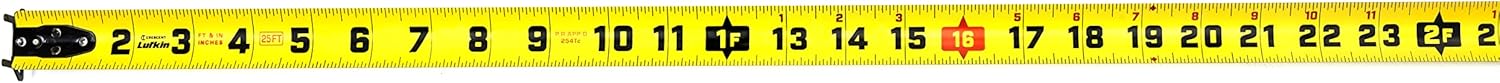 Crescent Lufkin 1-3/16 x 25' Command Control Series Yellow Clad Tape Measure - L1025C-02