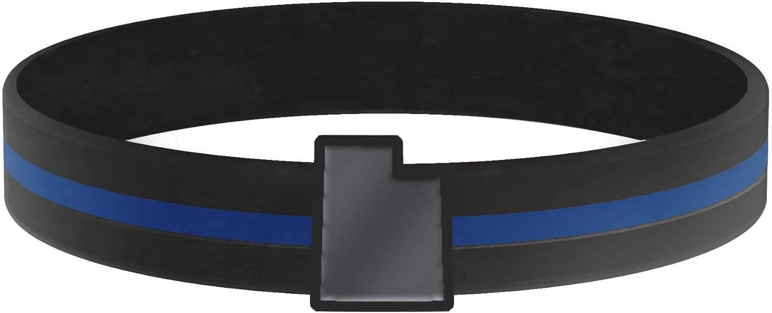 Thin Blue Line USA State Silicone Bracelet