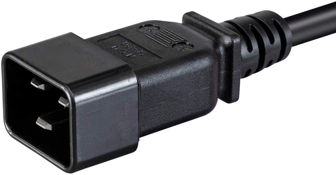 Monoprice Heavy Duty Splitter Power Cord - IEC 60320 C20 to 2x IEC 60320 C13, 14AWG, 15A, SJTW, 100-250V, 2 Feet, Black