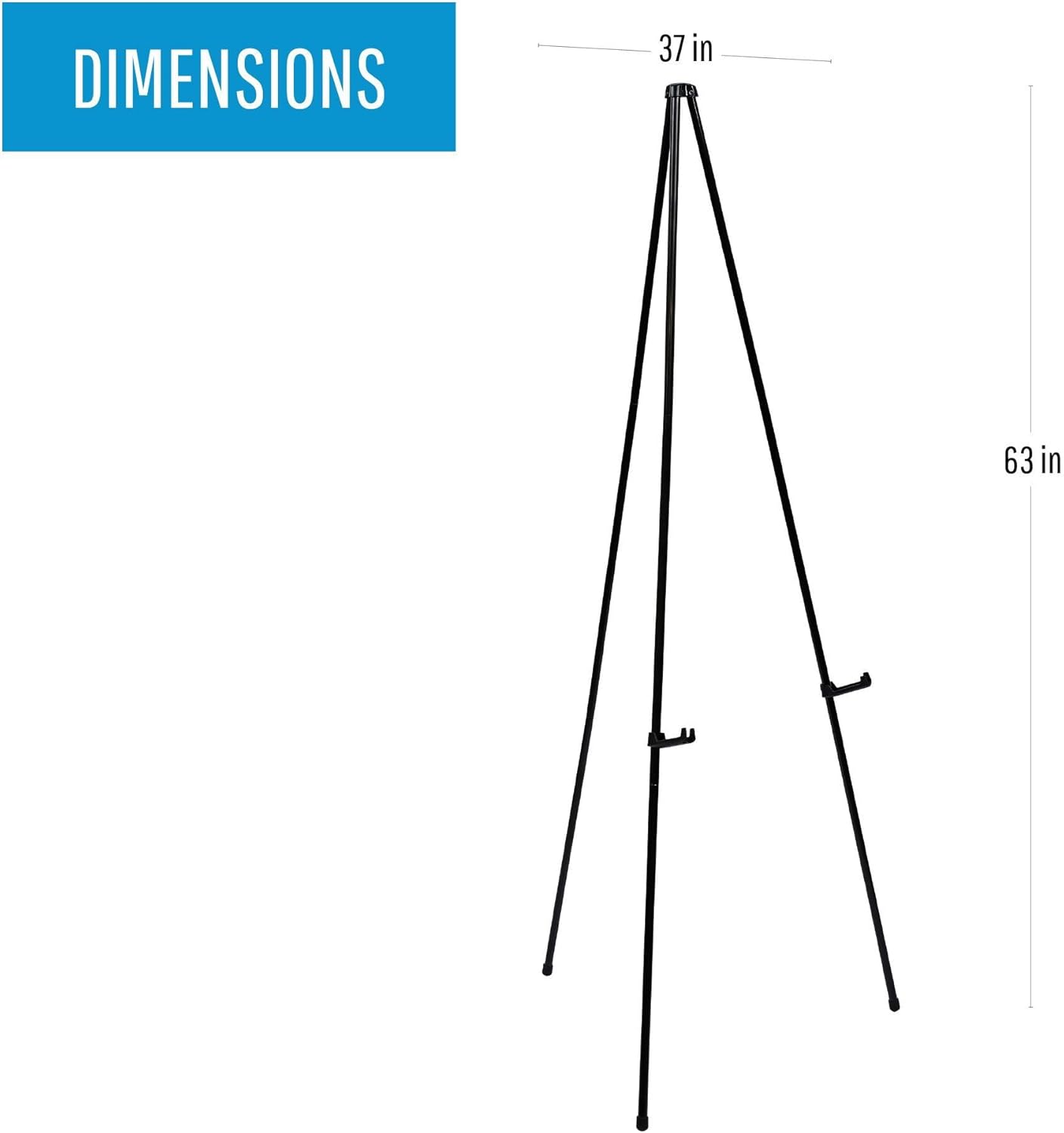 MASTERVISION Instant Display Easel, Steel, Black