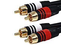 Monoprice Premium Two-Channel RCA Audio Cable - 2 RCA Plug to 2 RCA Plug, 22AWG RG-59