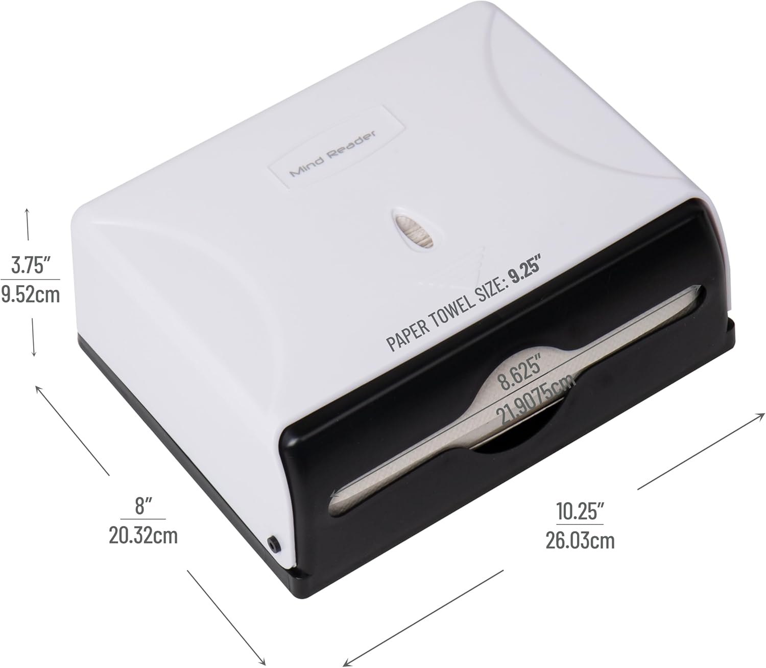 MIND READER Wall-Mounted Multi-Fold Paper Towel Dispenser