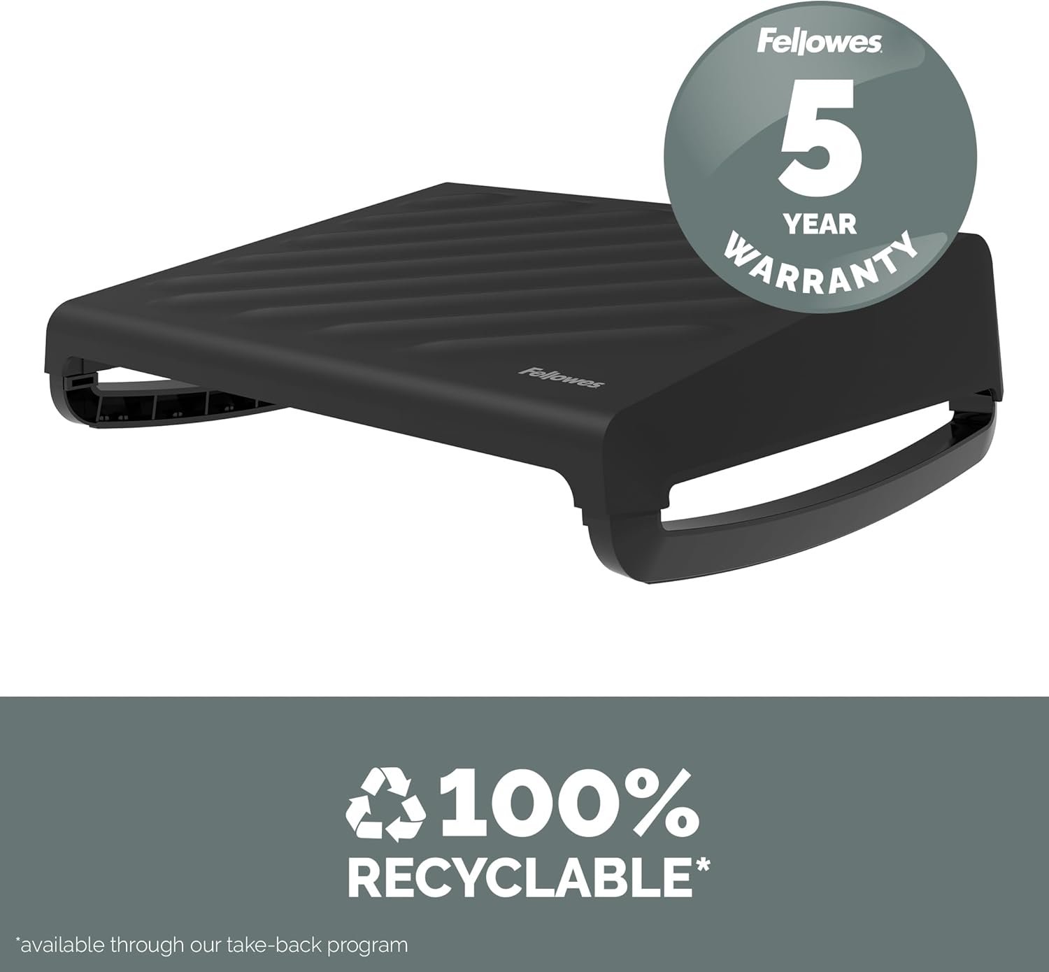Fellowes Breyta Ergonomic Adjustable Foot Rest Black Ergonomic Footrest Breyta Black