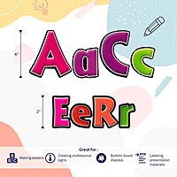 Barker Creek Letter Pop-Out Set, 2" & 4" Neon, Set Includes 255 4" and 676 2" Letters, Numbers & Punctuation Marks