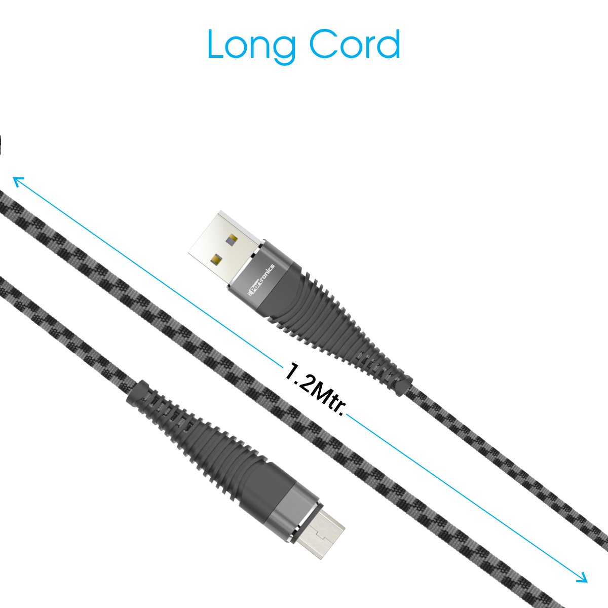 PORTRONICS KONNECT 4M MICRO CABLE 1.2 GREY BLACK PORE POR 874 PORTRONICS KONNECT 4M MICRO CABLE 1.2 GREY BLACK PORE POR 874