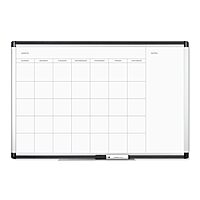 U Brands PINIT Magnetic Dry-Erase Monthly Calendar Board, Silver Aluminum Frame